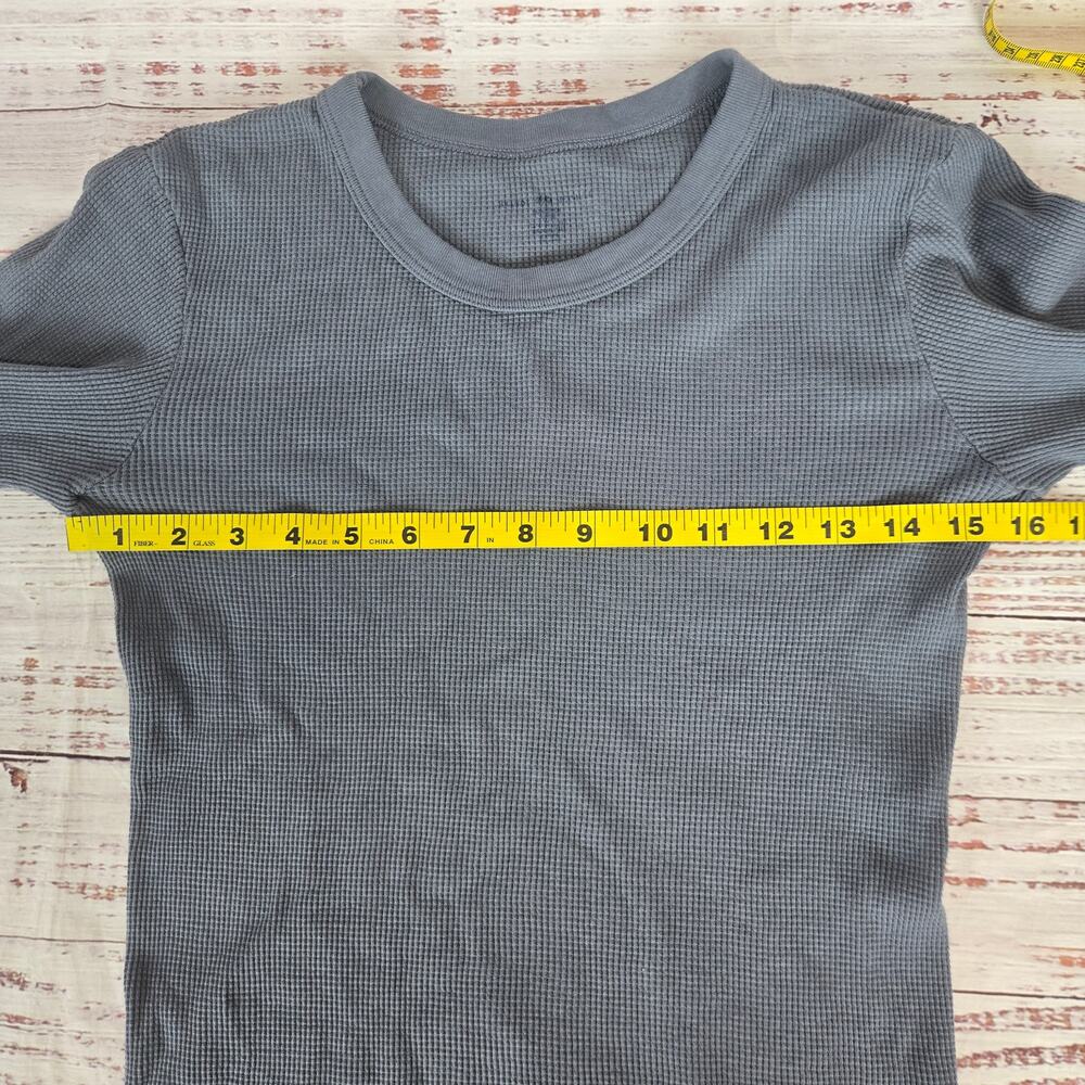 Brandy Melville Women's Blue Henley Thermal Top Sm Italy Cozy Casual Pullover - Picture 6 of 9